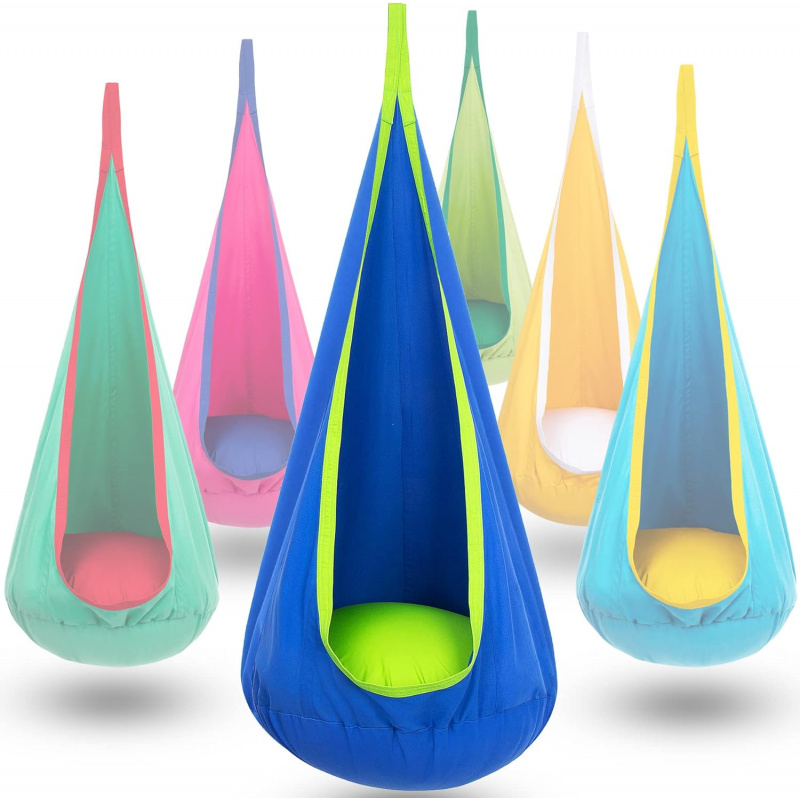 Kids Outdoor Swing Chair - Children Hanging Pod Swing Hammock Chair