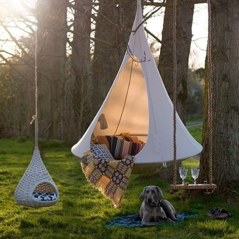 Kids Outdoor Swing Chair - Children Swing Outdoor Garden Camp Hammock