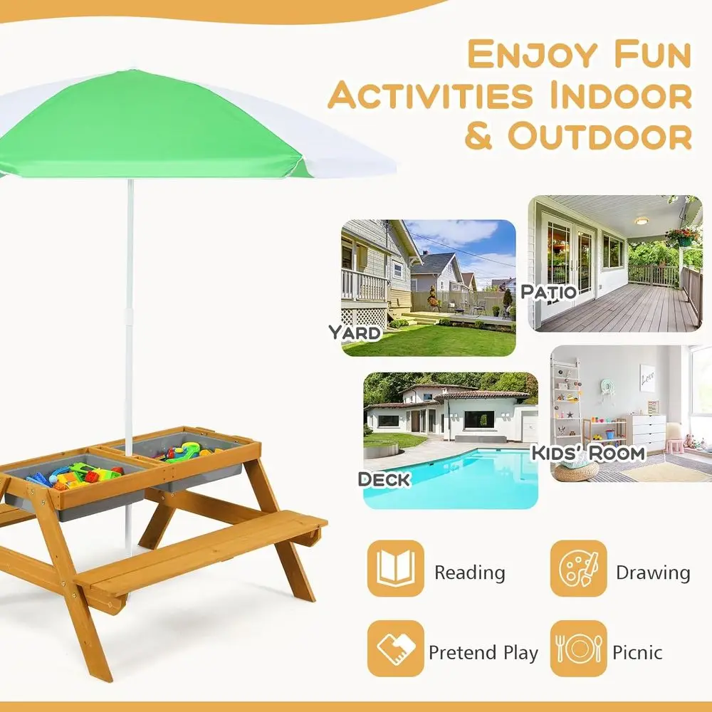 3-in-1 Height-Adjustable Umbre - огляд і ціна Kids Outdoor Umbrella For Table