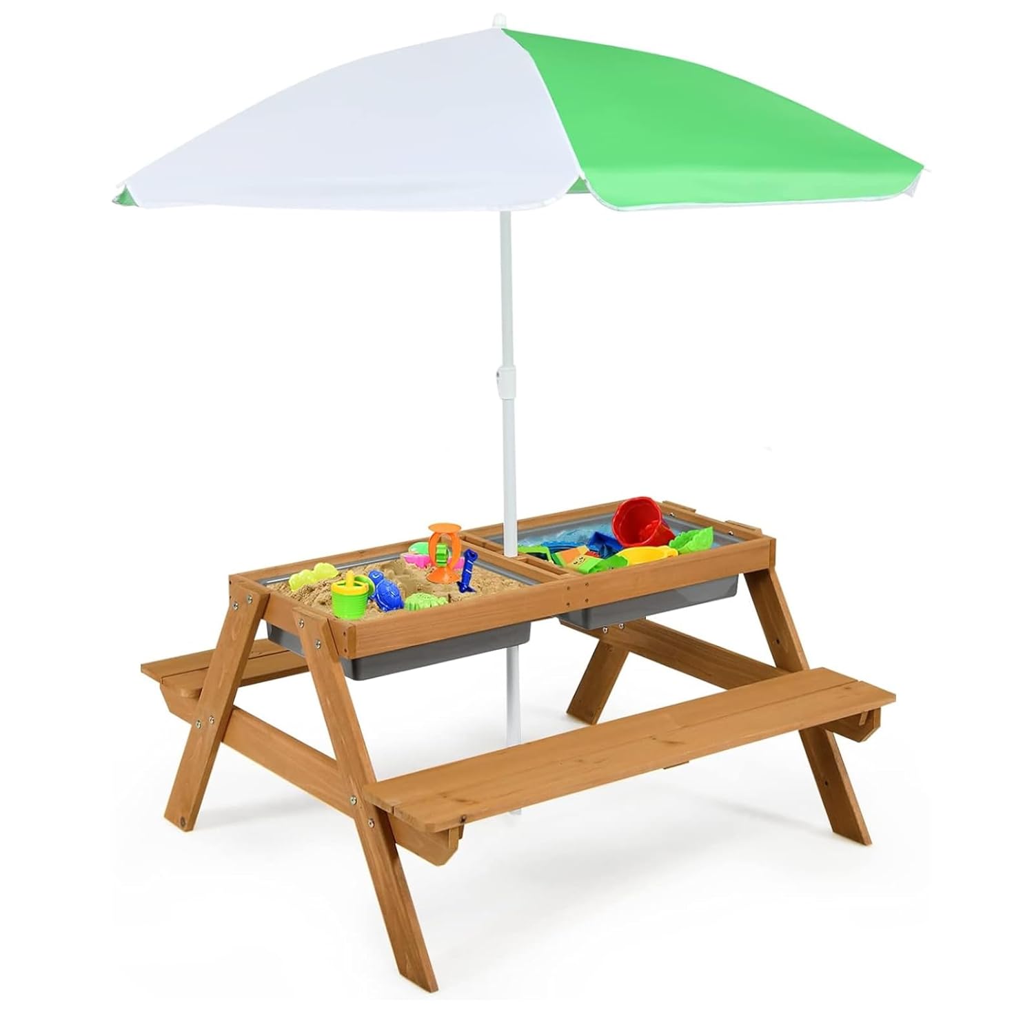 4in1 Cedar Kids Picnic Table w - огляд і ціна Kids Outdoor Umbrella For Table