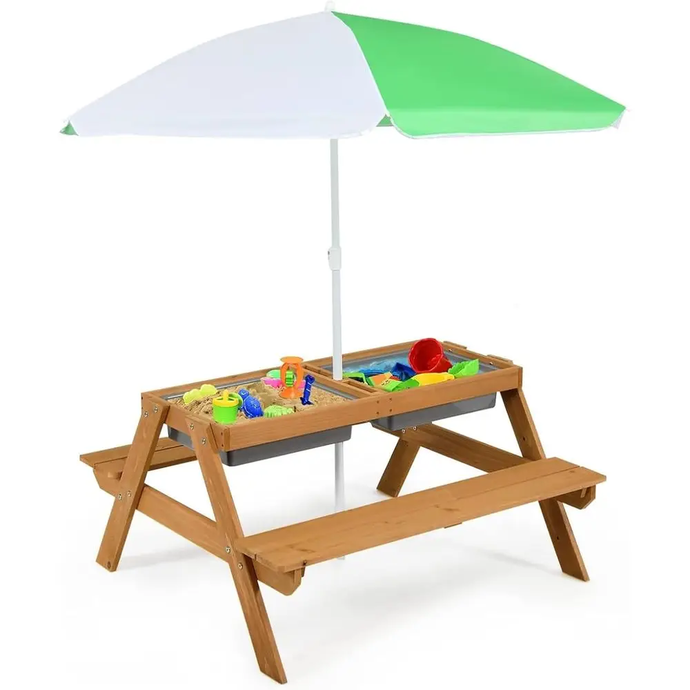 4-in-1 Wooden Sand & Water Pic - огляд і ціна Kids Outdoor Umbrella For Table