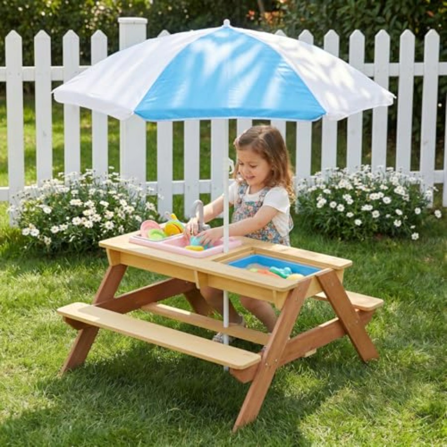 Outdoor kids picnic table with - огляд і ціна Kids Outdoor Umbrella For Table