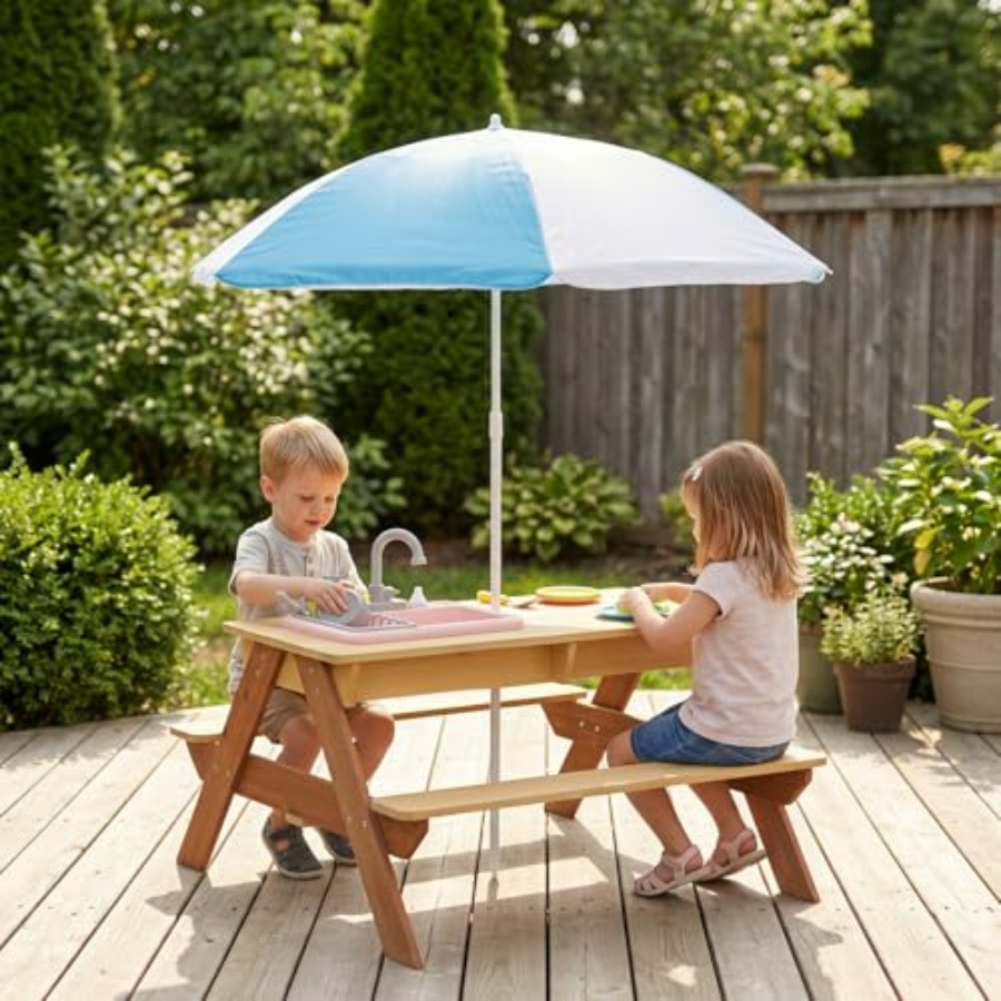 Outdoor kids picnic table with - огляд і ціна Kids Outdoor Umbrella For Table