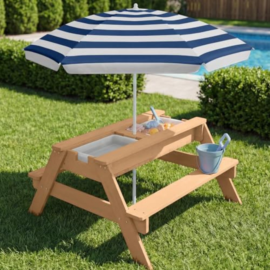 Outdoor kids picnic table with - огляд і ціна Kids Outdoor Umbrella For Table