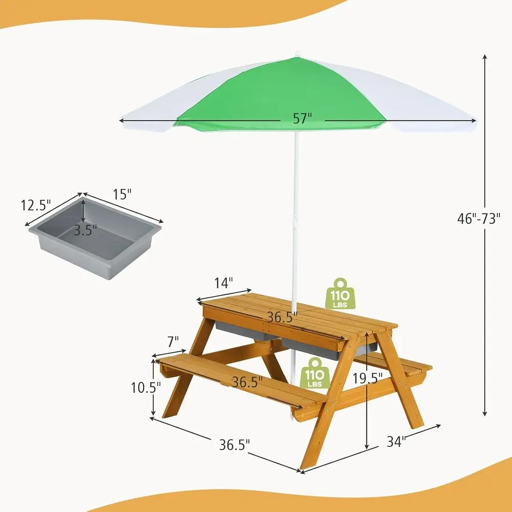 3-in-1 Height-Adjustable Umbre - огляд і ціна Kids Outdoor Umbrella For Table