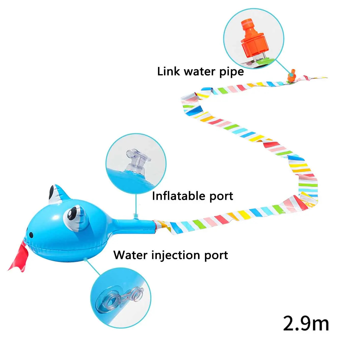 Inflatable Water Spray Snake T - огляд і ціна Kids Outdoor Activity Toys