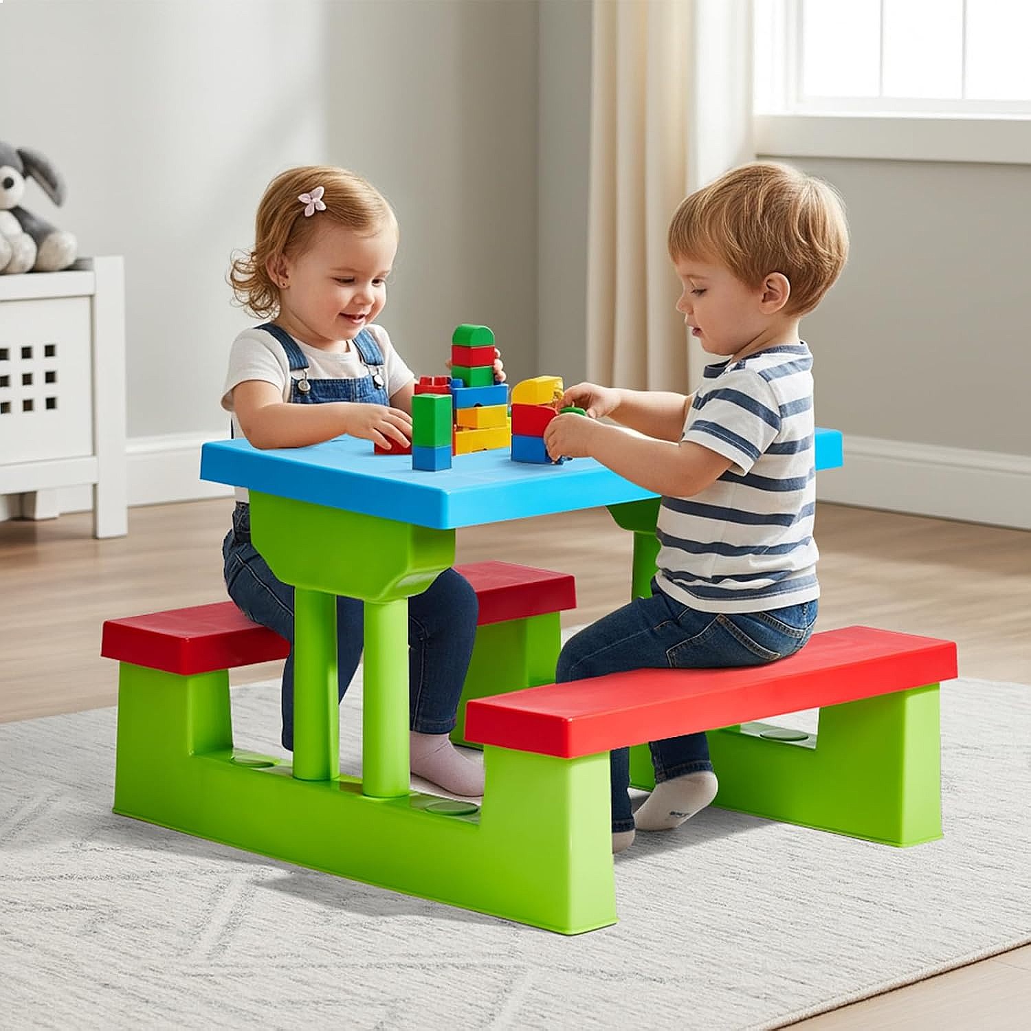 JOYMOR Kids Picnic Table with  - огляд і ціна Kids Outdoor Umbrella For Table