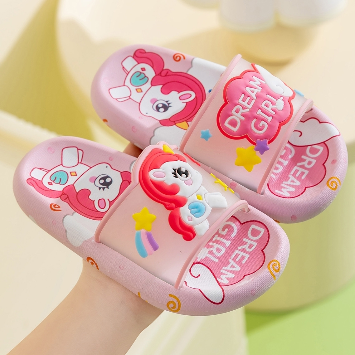 Cute Cartoon Unicorn Kids Slip - огляд і ціна Kids Indoor Outdoor Slippers