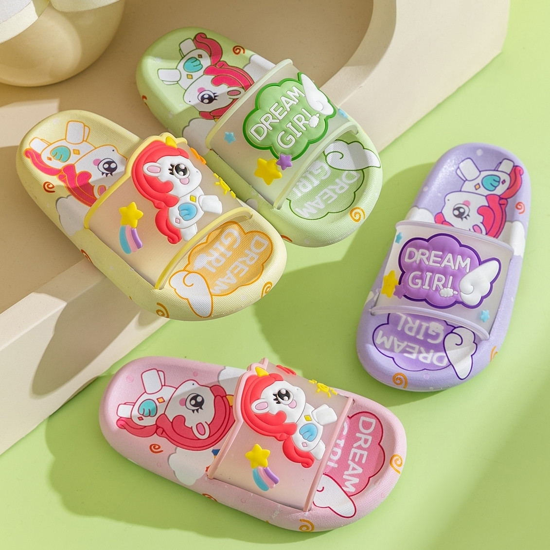 Cute Cartoon Unicorn Kids Slip - огляд і ціна Kids Indoor Outdoor Slippers