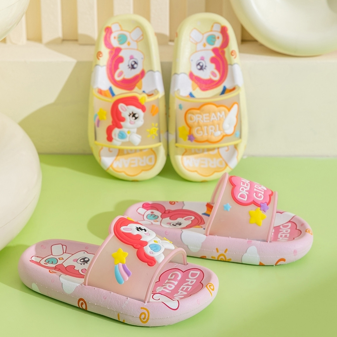 Cute Cartoon Unicorn Kids Slip - огляд і ціна Kids Indoor Outdoor Slippers