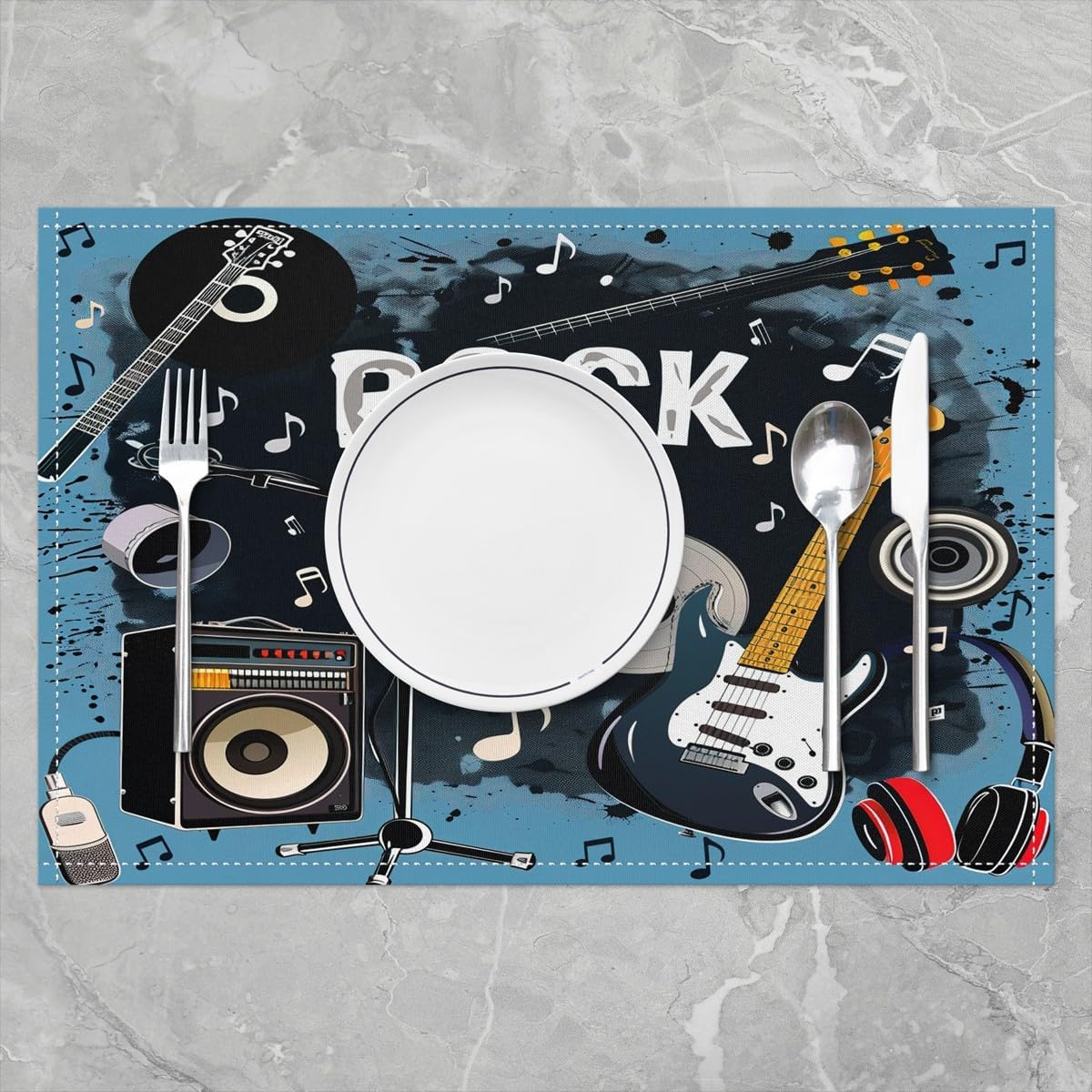 Rock Music Placemats Set of 4  - огляд і ціна Kids Outdoor Table