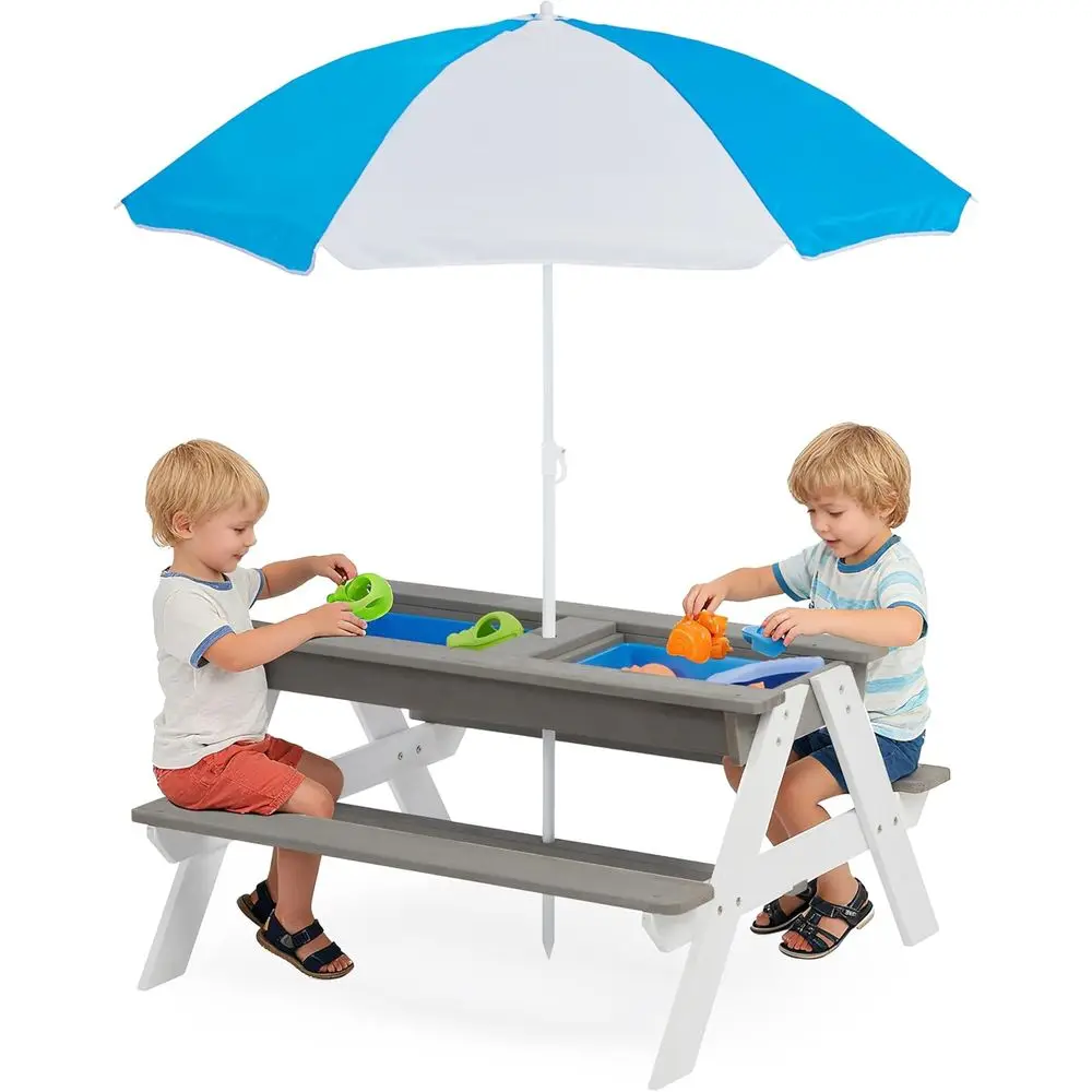 Convertible 3-in-1 Wooden Picn - огляд і ціна Kids Outdoor Umbrella For Table