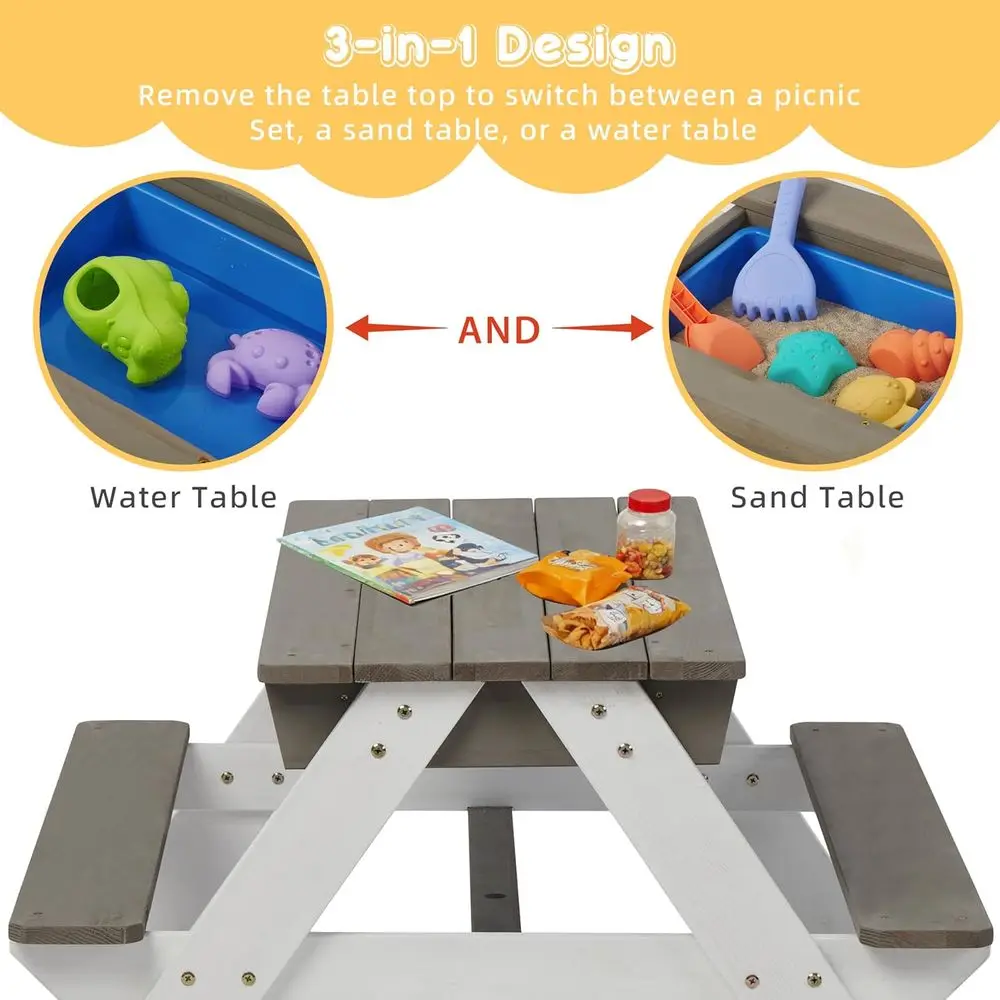 Convertible 3-in-1 Wooden Picn - огляд і ціна Kids Outdoor Umbrella For Table