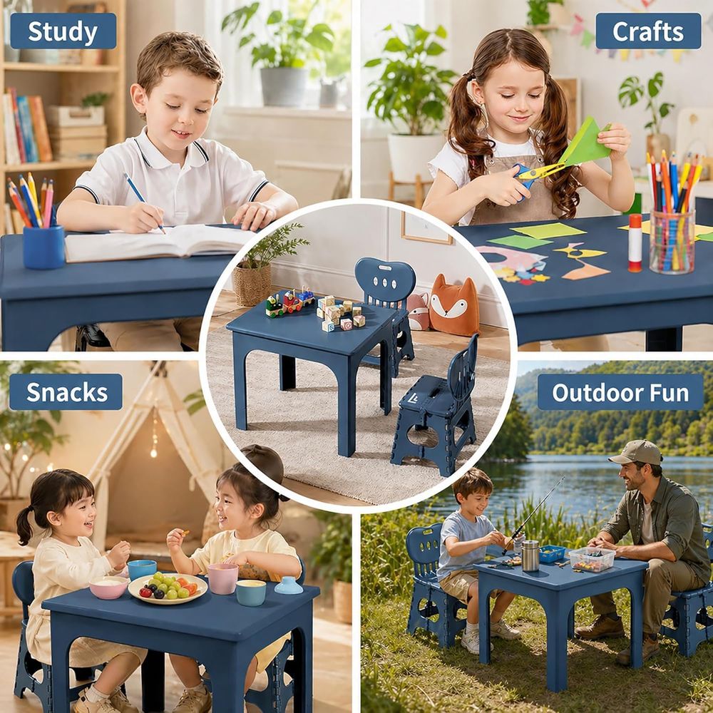 oldable Table and Chair Set, H - огляд і ціна Kids Outdoor Table