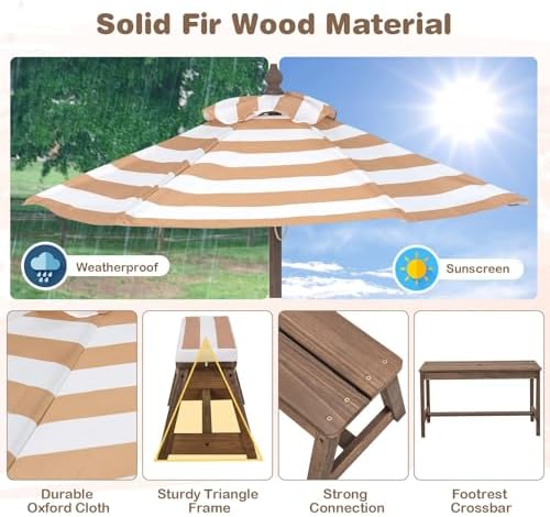 Kids Picnic Table, Outdoor Woo - огляд і ціна Kids Outdoor Umbrella For Table