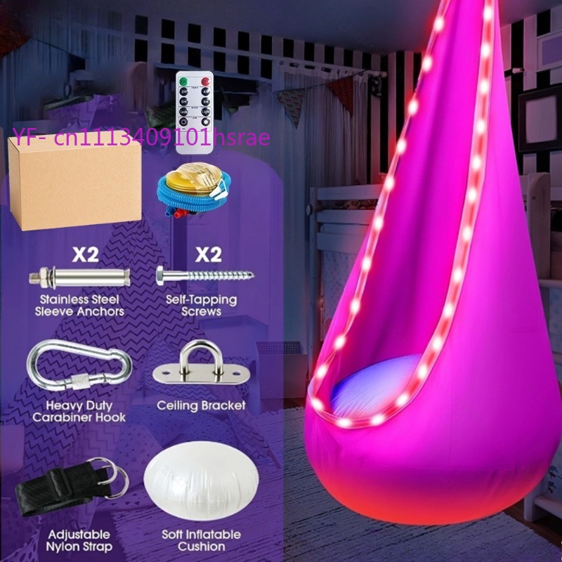 Glowing LED Inflatable Hammock - огляд і ціна Kids Outdoor Swing Chair