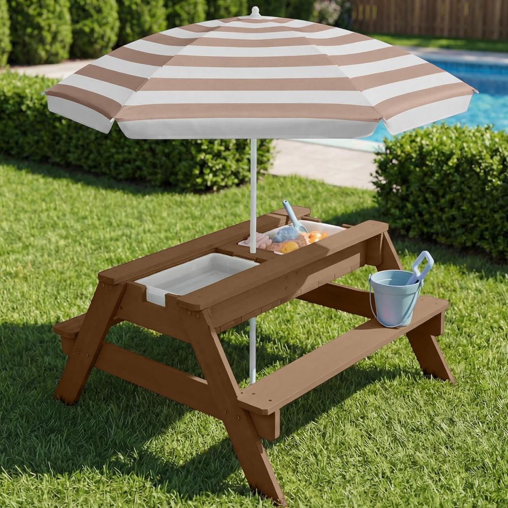 Kids Picnic Table with Umbrell - огляд і ціна Kids Outdoor Umbrella For Table
