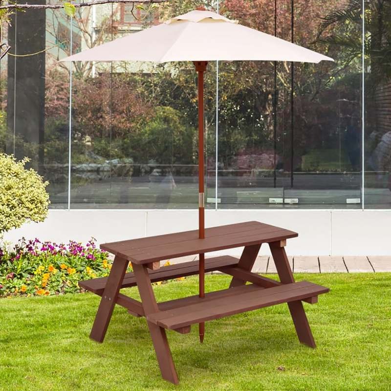 Outdoor 4-Seat Kids Picnic Tab - огляд і ціна Kids Outdoor Umbrella For Table