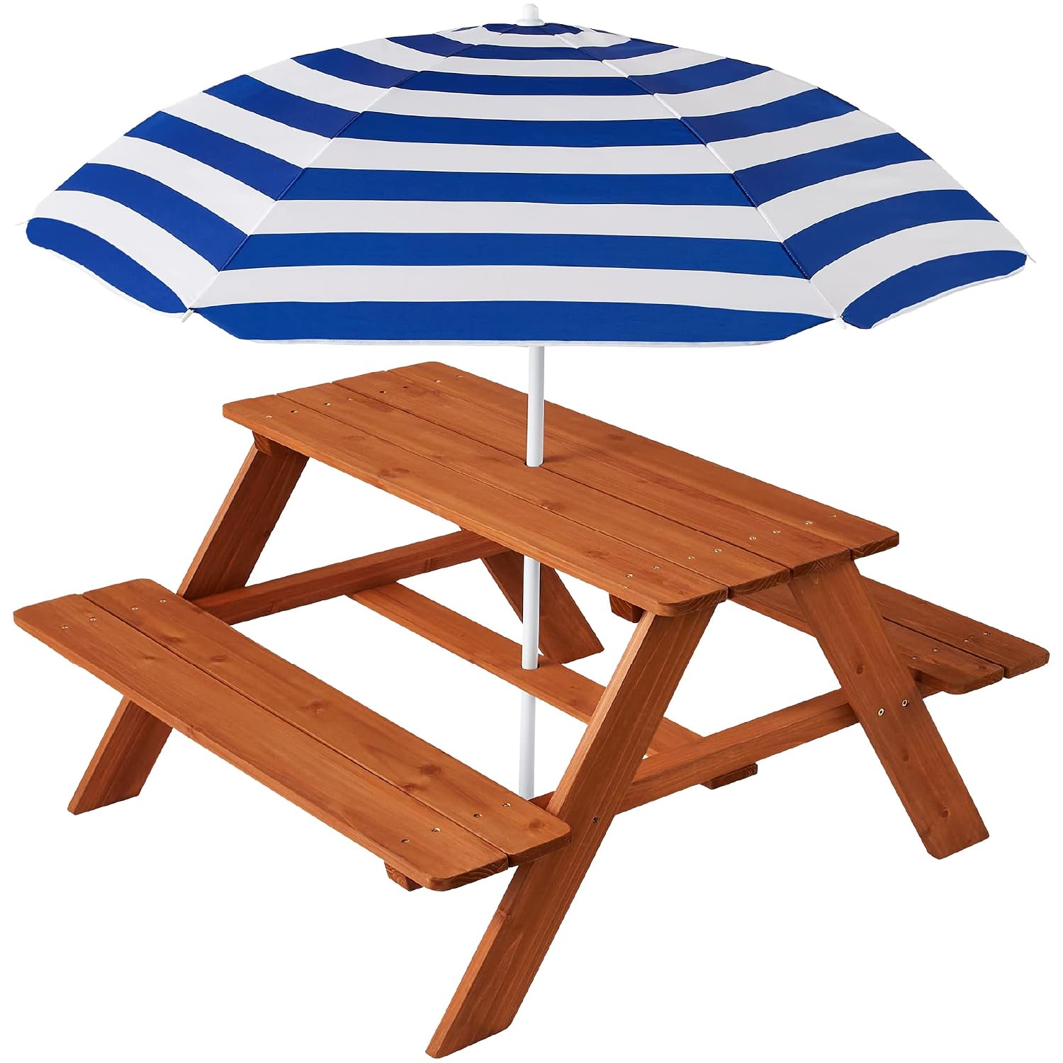 Wooden Kids Picnic Table with  - огляд і ціна Kids Outdoor Umbrella For Table