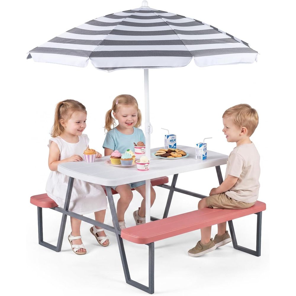 Kids Picnic Table, Toddler Out - огляд і ціна Kids Outdoor Umbrella For Table