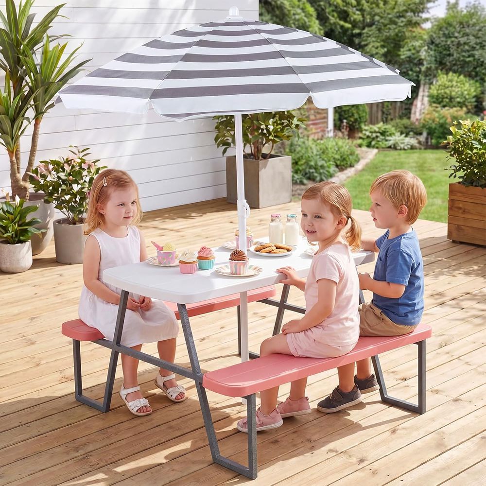 Kids Picnic Table, Toddler Out - огляд і ціна Kids Outdoor Umbrella For Table
