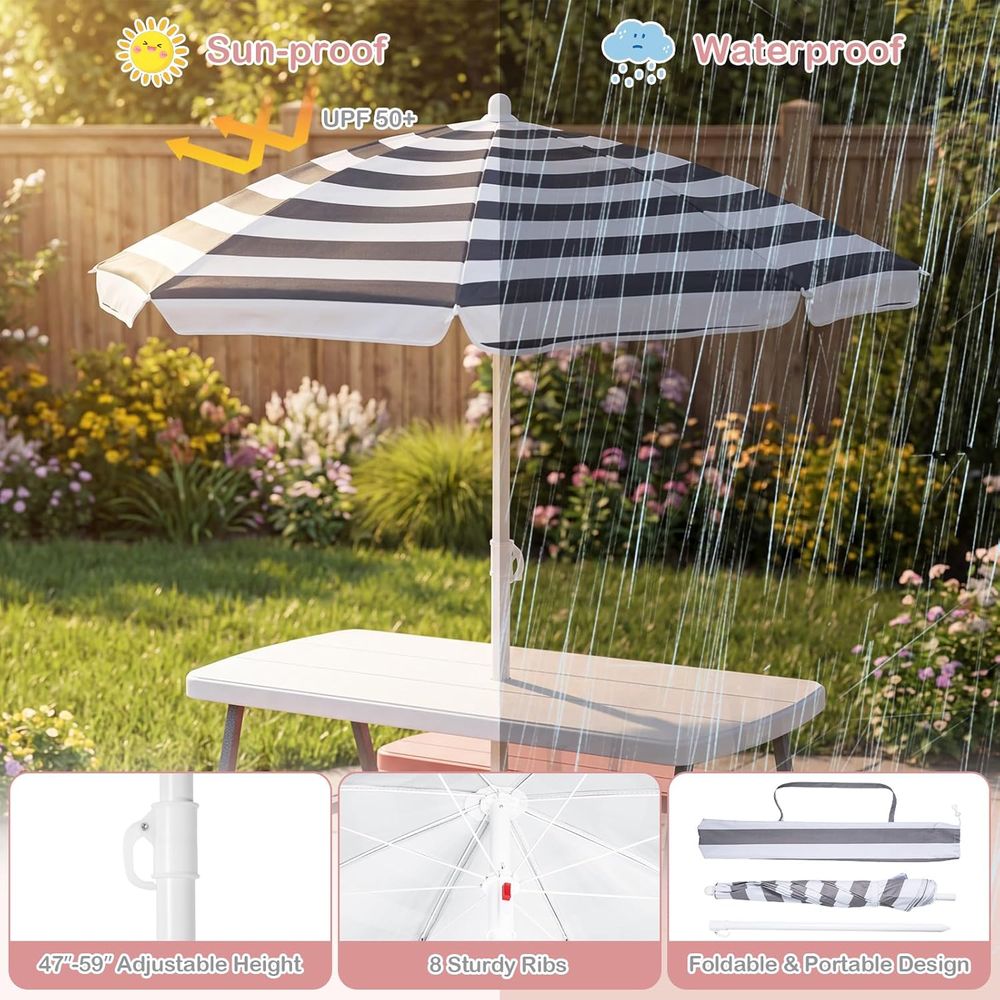 Kids Picnic Table, Toddler Out - огляд і ціна Kids Outdoor Umbrella For Table